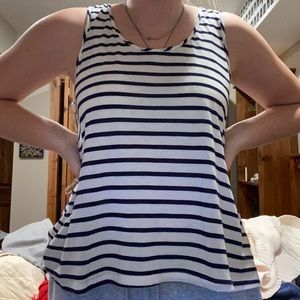 White and navy striped tank top